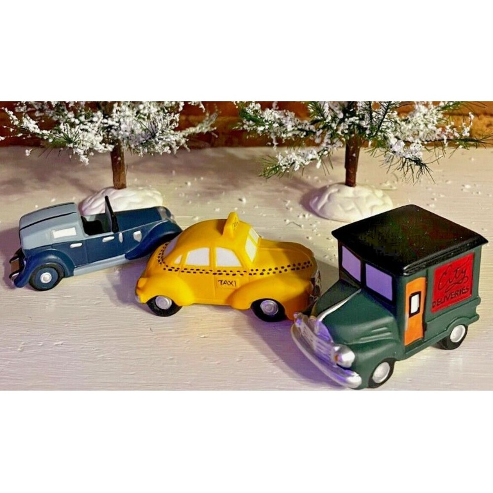 Dept 56 #5964-1 Automobiles Set of 3 NIB Heritage Village Retired 1987